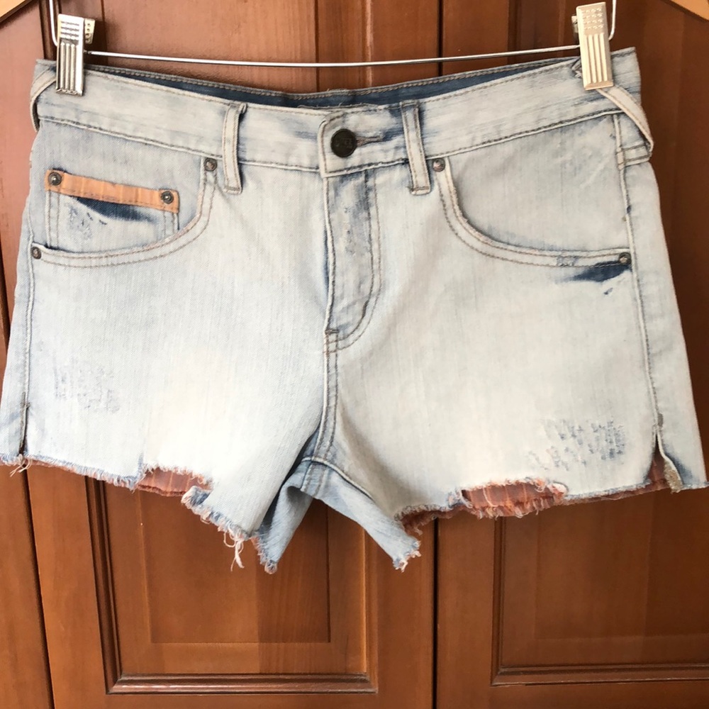 free people distressed denim shorts